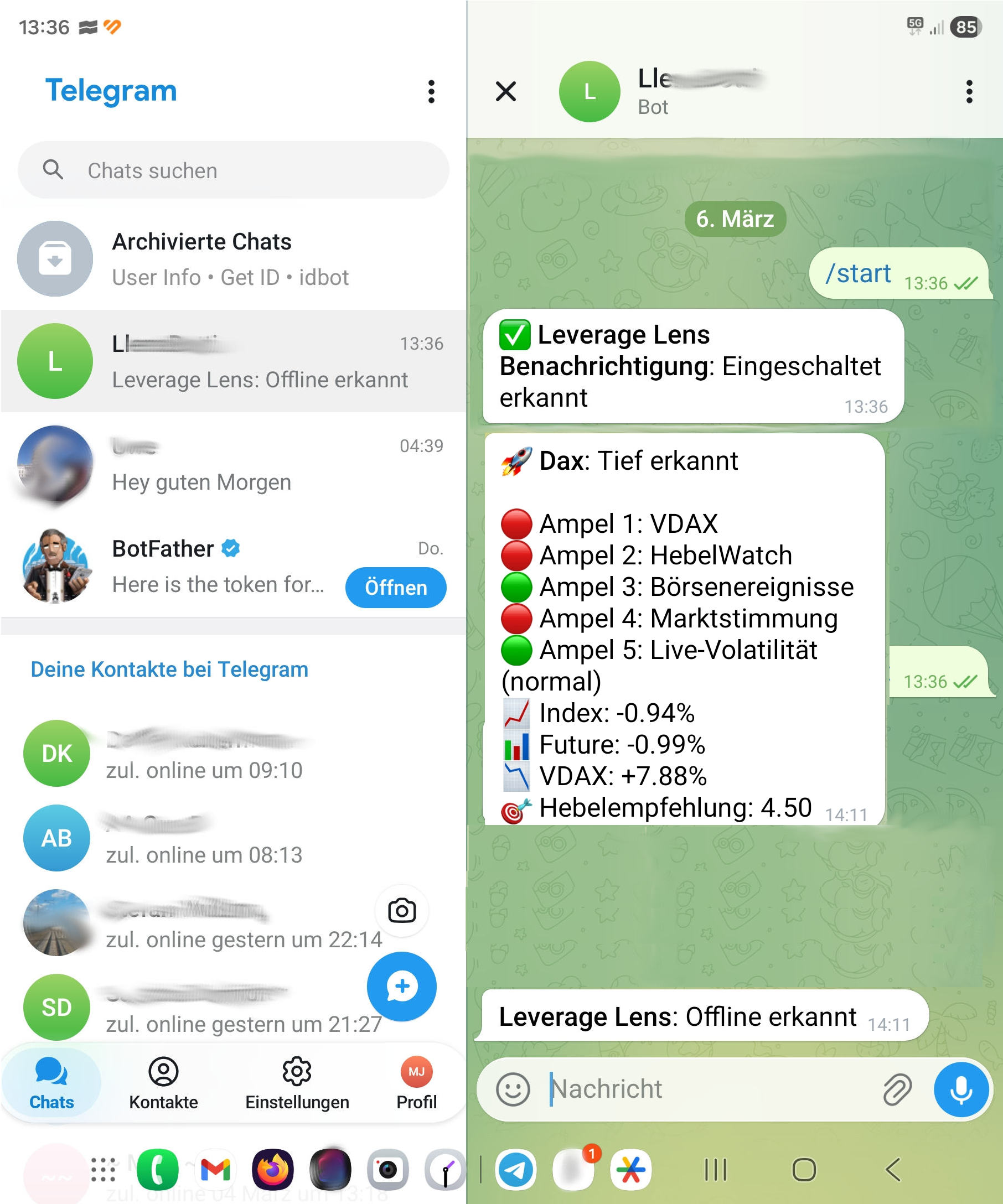 Anzeige Telegram Nachricht