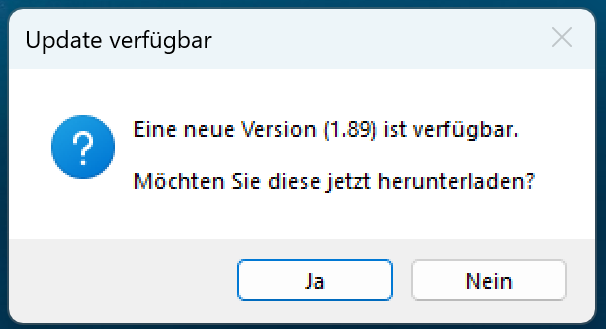 Programm updateMeldung - Funktion